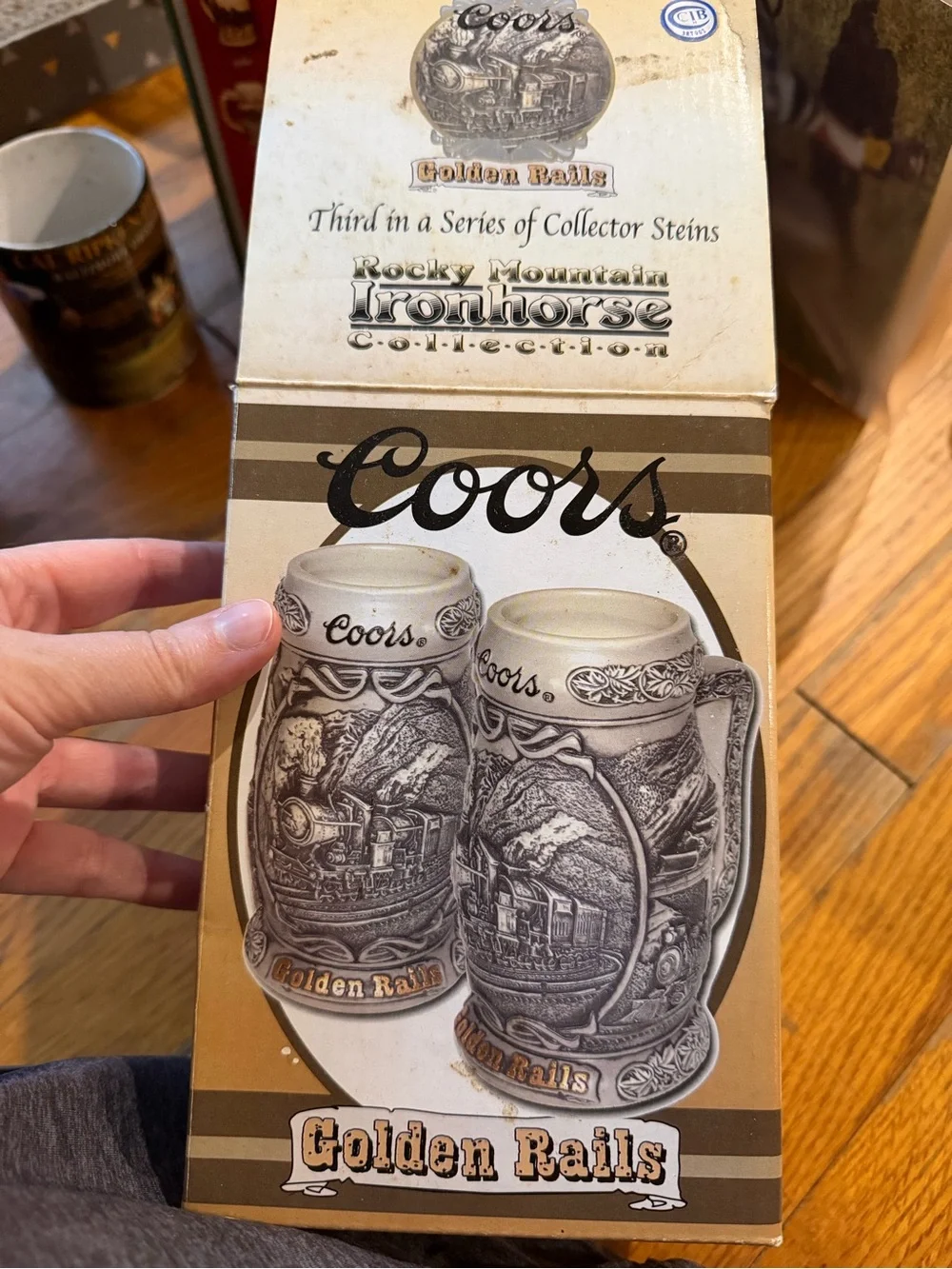 Coors Golden Rails ceramic Stein - Decorative Drinkware